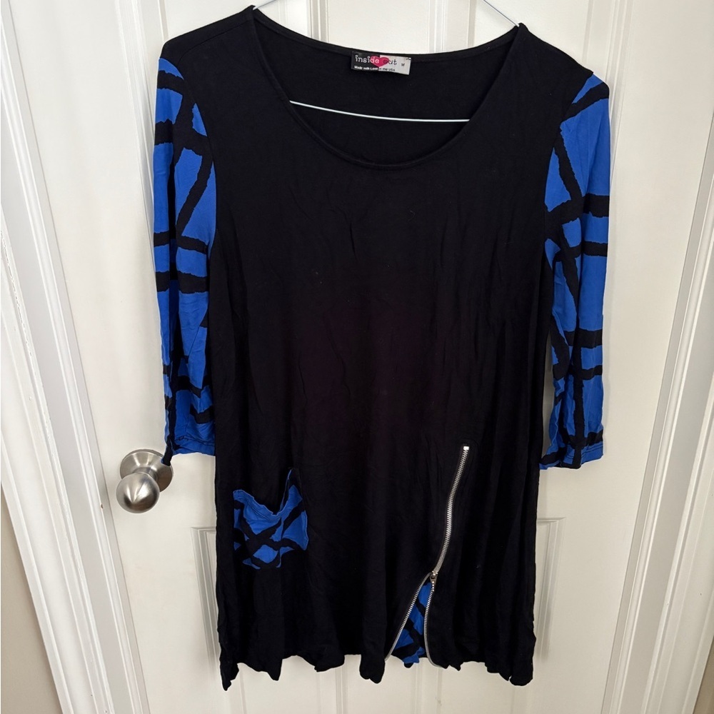 BUNDLE (4) Artsy Eccentric Art Teacher 3/4 sleeve asymmetrical Tunics Medium - Picture 2 of 16
